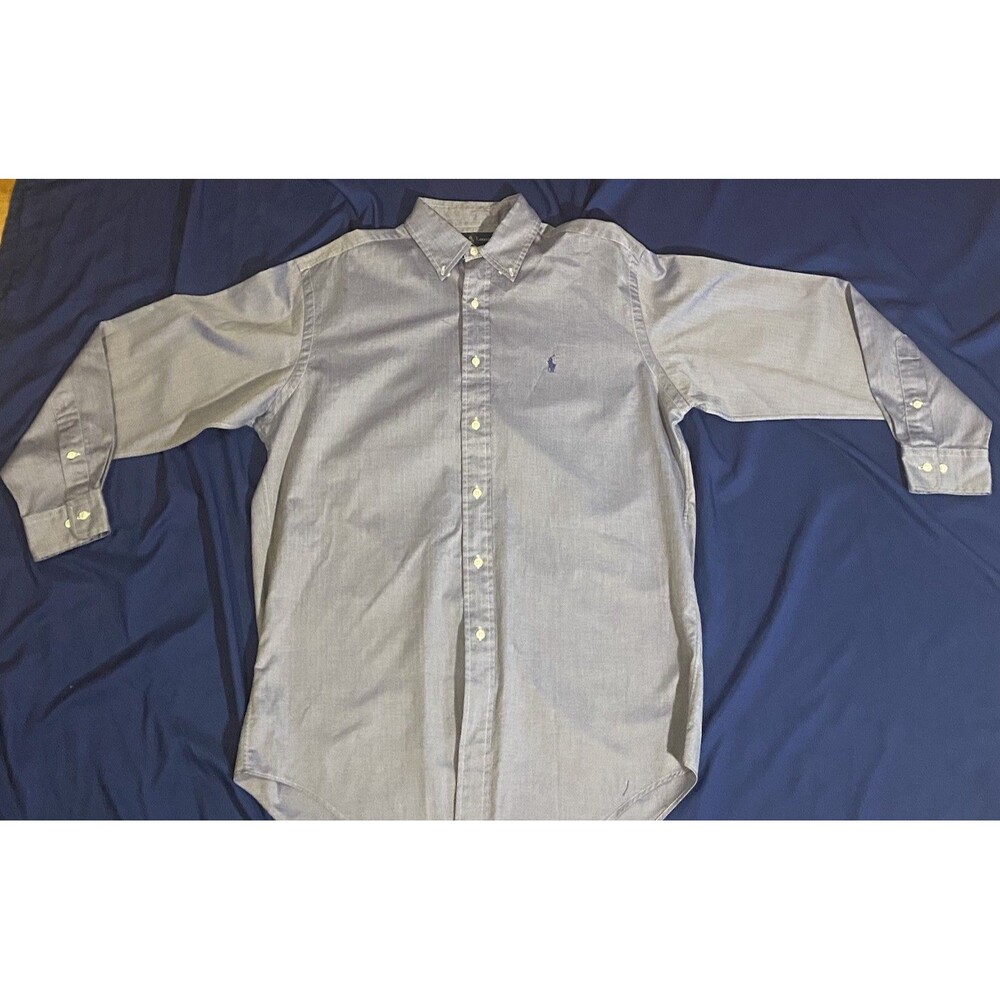 Ralph Lauren Dress Shirt Mens Size 15 1/2 32/33 Yarmouth Blue Solid